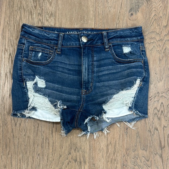 American Eagle Outfitters Pants - American Eagle Outfitters Blue Jean Shorts Cut-Off Hi-Rise Shortie Size 10